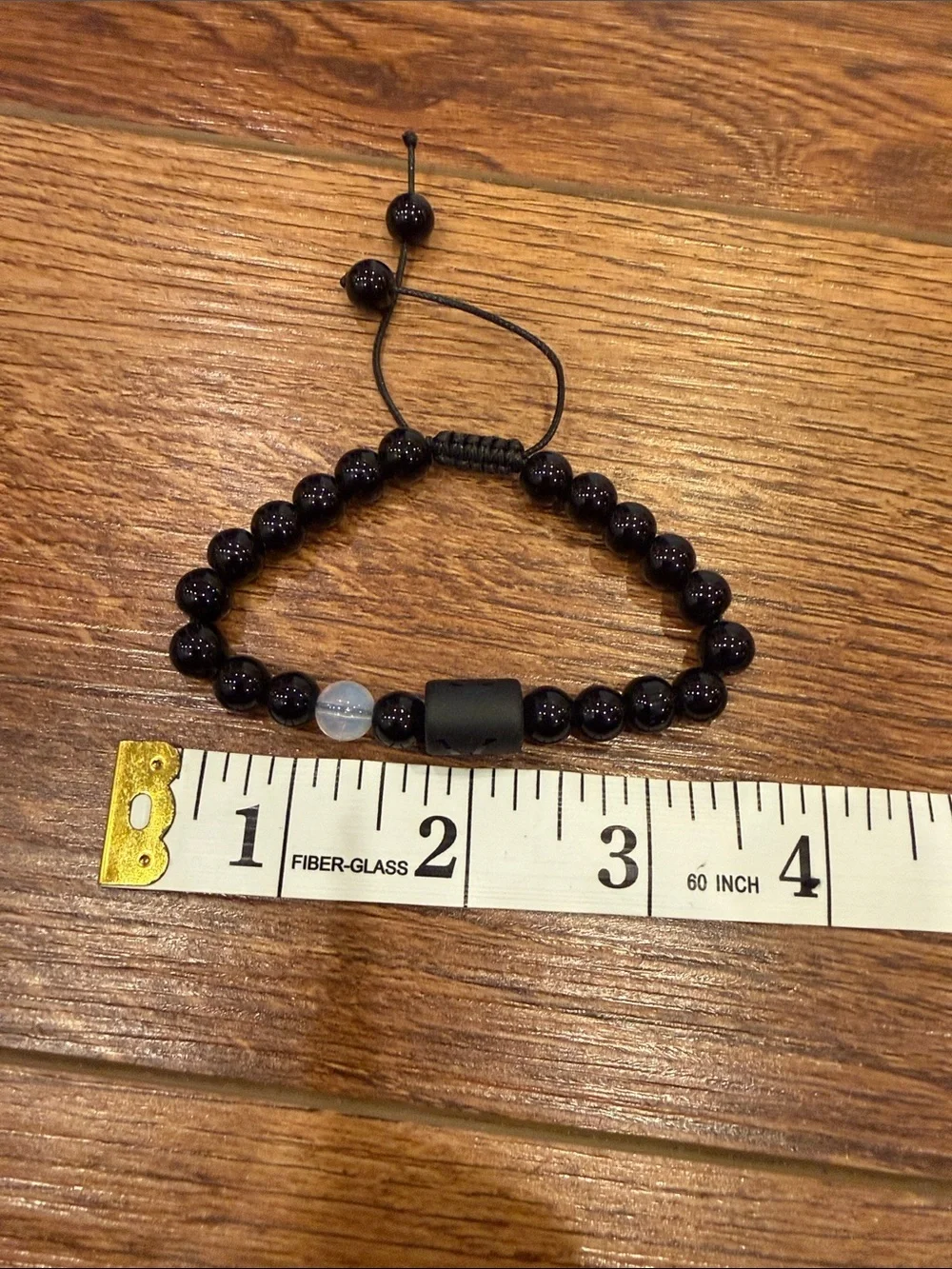 Gemstone Adjustable Bracelet with Accent Bead